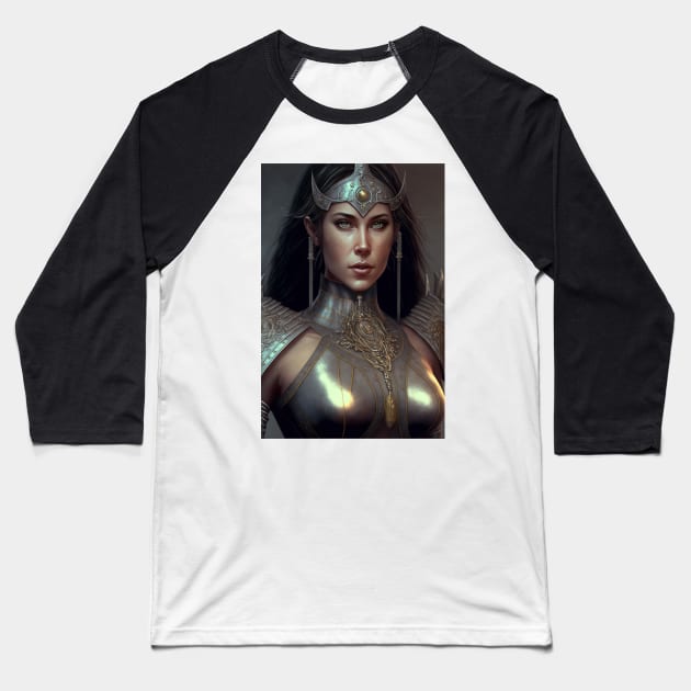 Goddess Donned In Mithril Baseball T-Shirt by TortillaChief